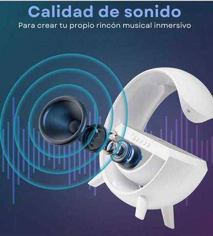 Lámpara Led G Altavoz Bluetooth Carga Inalámbrica Alarma Reloj despertador