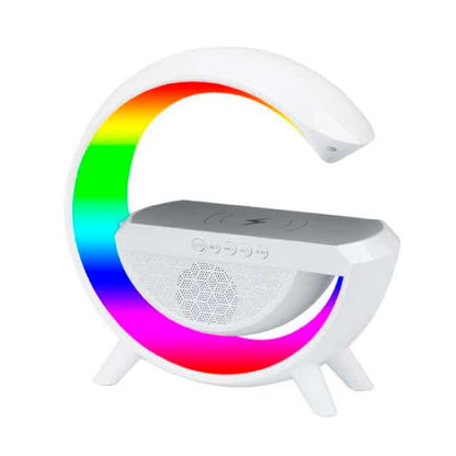 Lámpara Led G Altavoz Bluetooth Carga Inalámbrica Alarma Reloj despertador